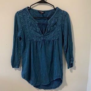 Lucky Brand Textured Blouse Womens S